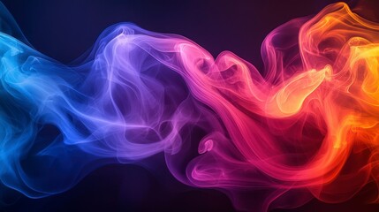 Fototapeta premium Colorful swirling smoke creating an abstract effect against a dark background