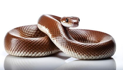 Fototapeta premium A Brown Snake on a white background