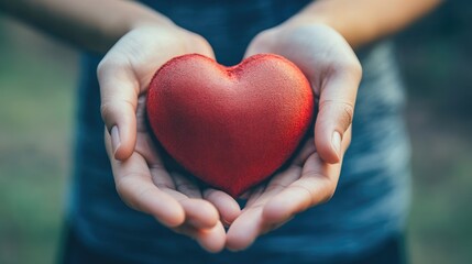 Obraz premium Hands Holding Red Heart