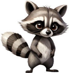 Obraz premium Adorable Raccoon Cartoon Clipart for Kids and Crafts. 