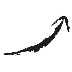 Artistic modern black arrow vector design isolated on a white square background