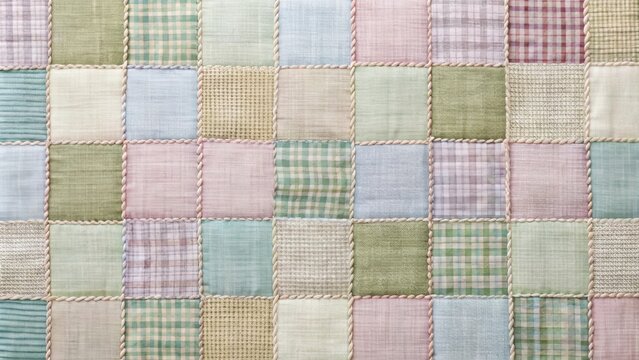 Traditional patchwork background of ramie fabric in pastel tones , patchwork, ramie fabric, traditional, background, pastel