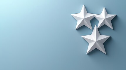 Obraz premium Star rating with a 3D effect on a gradient background, showcasing high contrast and sharp outlines for a stunning visual