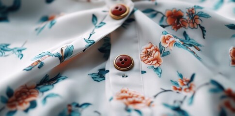 A chinoiserie silk dress featuring intricate ceramic button details, blending fashion-forward design with cultural inspiration. 