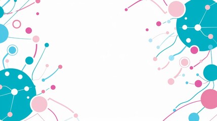 Fototapeta premium Abstract Background with Pink and Blue Circles and Lines