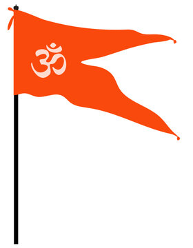 Temple Orange Flag. Hindu holy flag with orange color. Bhagwa flag vector illustration