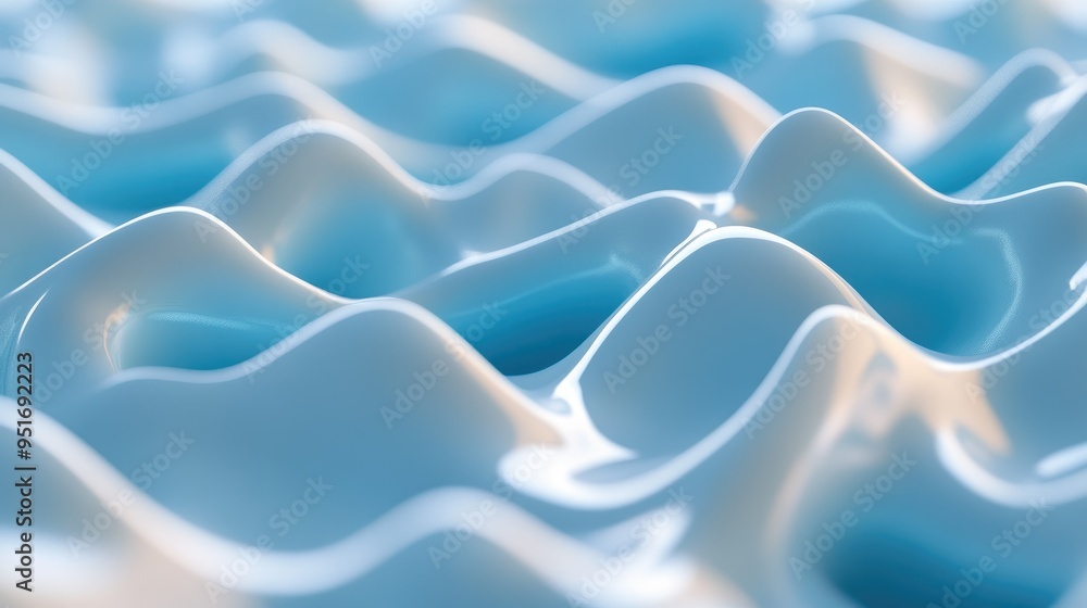 Aufkleber three dimensional render of wavy pattern. waves abstract background texture