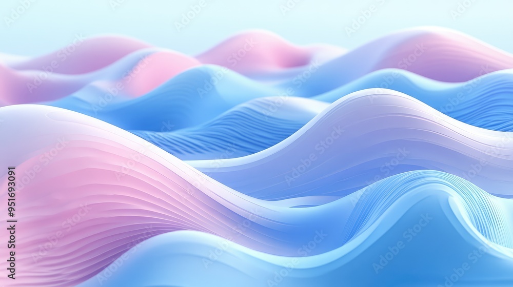 Aufkleber three dimensional render of wavy pattern. waves abstract background texture