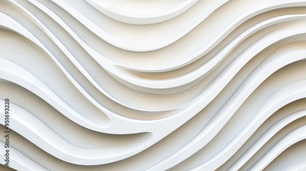 Aufkleber three dimensional render of wavy pattern. waves abstract background texture