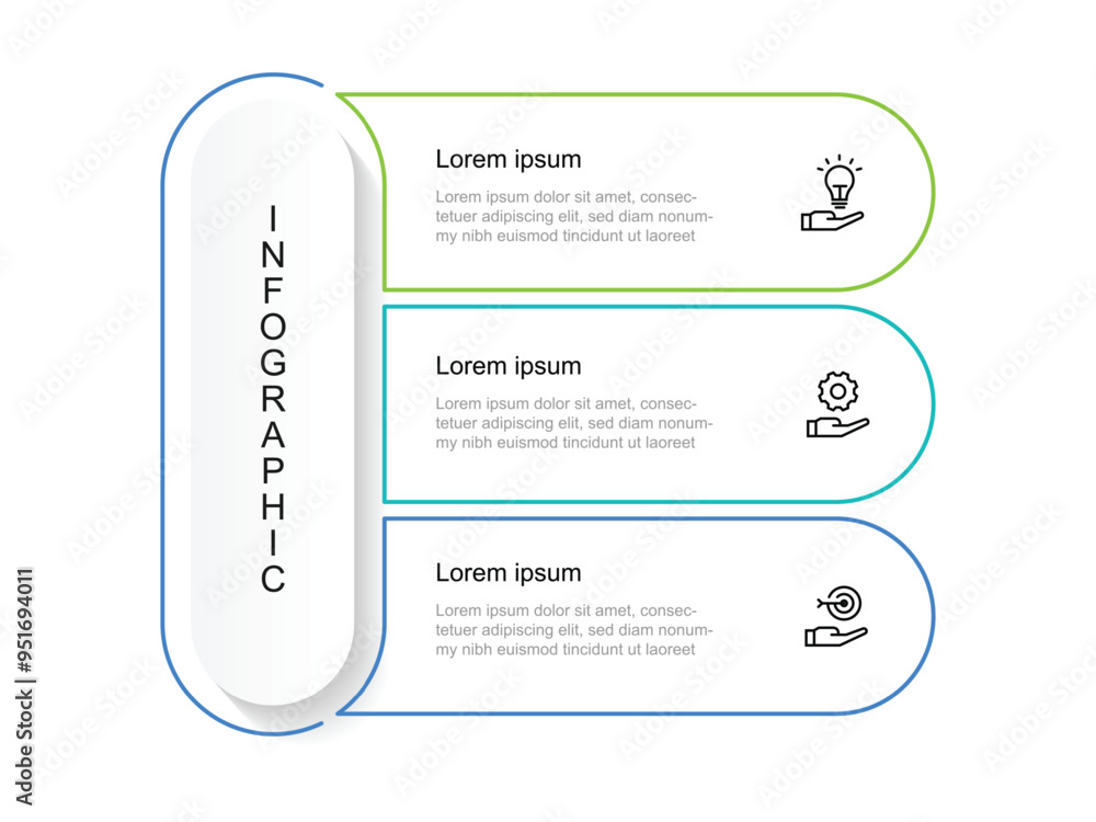 Poster Design template infographic vector with icons and 3 step line  columns suitable for business information and web presentation