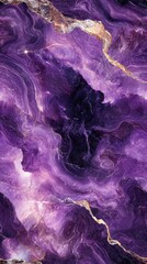 Obraz premium Vibrant purple marble texture with golden veins, perfect for backgrounds and design inspiration.