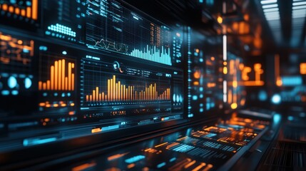 Fototapeta premium Exploring the Intricacies of Economic Policies Through Dynamic Visual Data Representations and Informative Graphs and Charts