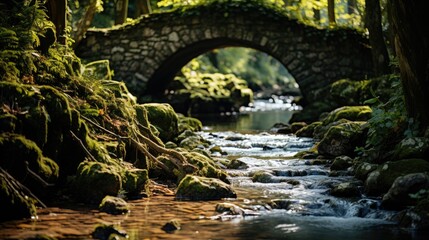 beautiful view of greenery and a bridge