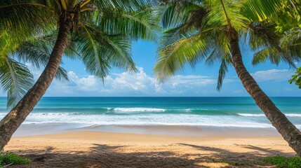 Obraz premium tropical beach panorama, seascape with a wide horizon