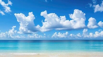 Obraz premium tropical beach panorama, seascape with a wide horizon