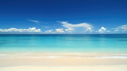 tropical beach panorama, seascape with a wide horizon