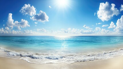 Obraz premium tropical beach panorama, seascape with a wide horizon