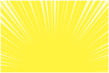 白い半円の集中線が入った黄色の背景イラスト