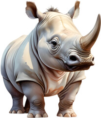 Adorable Rhinoceros Cartoon Clipart for Kids and Crafts.