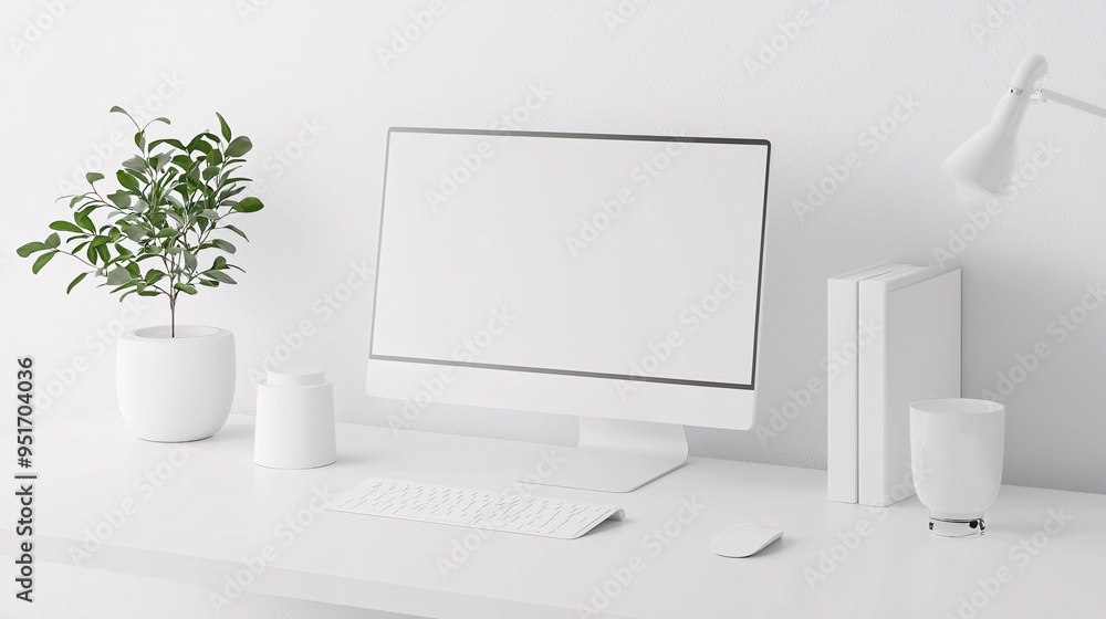 Poster clean and minimalist website design on a white background, modern user interface, sleek web aestheti