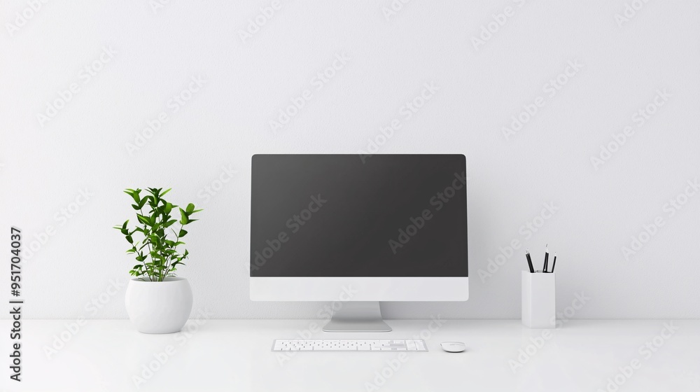 Poster clean and minimalist website design on a white background, modern user interface, sleek web aestheti