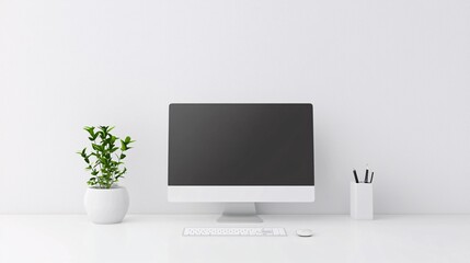 Fototapeta premium Clean and minimalist website design on a white background, modern user interface, sleek web aesthetics.