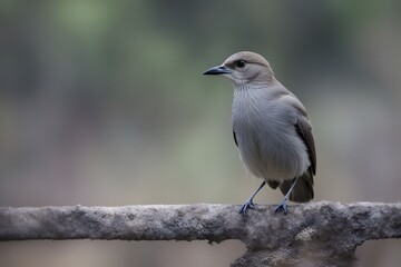 Obraz premium Greyish miner bird blurry nature background, Ai generated