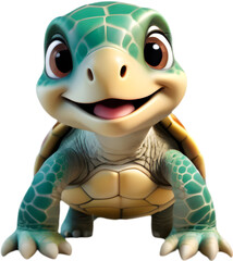 Obraz premium Adorable Sea Turtle Cartoon Clipart for Kids and Crafts. 