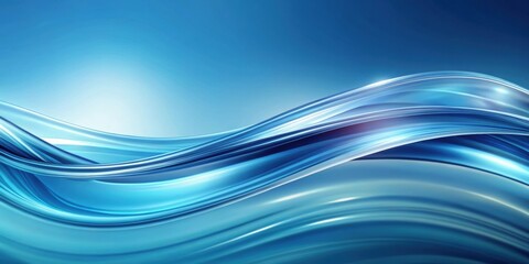 Fototapeta premium Abstract background with smooth, flowing waves, abstract, background, waves, smooth, flowing, pattern, design, blue, water, texture