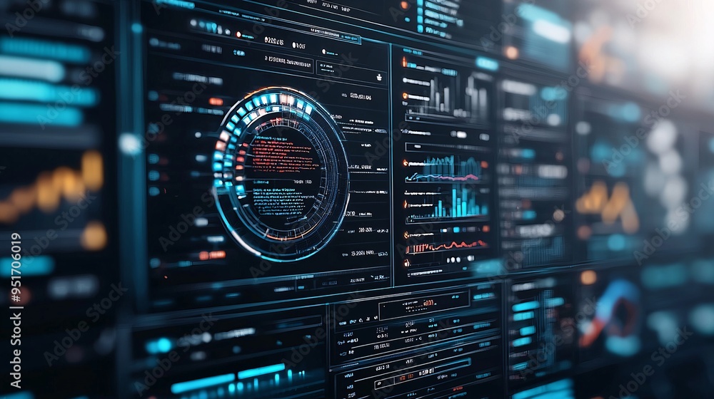 Poster animated dashboard with real-time website traffic analytics, live data visualization, web performanc