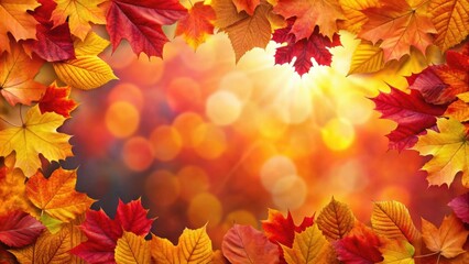 A beautiful background of autumn leaves in vibrant red, orange, and yellow colors, autumn, leaves, background, fall