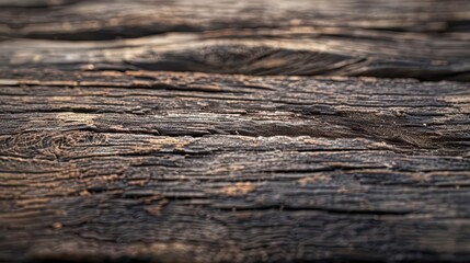 Obraz premium rustic product showcase closeup of weathered wooden table surface for artisanal product placement natural texture photography