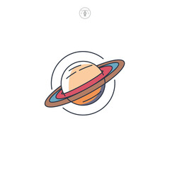 Planet Rings icon, Saturn symbol vector illustration isolated on white background