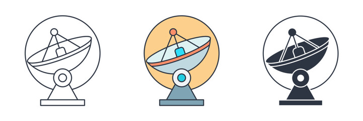 Radio Telescope icon symbol vector illustration isolated on white background