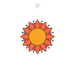 Sun icon symbol vector illustration isolated on white background
