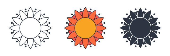 Sun icon symbol vector illustration isolated on white background