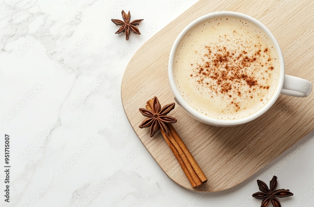 Wall mural Cozy Winter Drink with Cinnamon and Star Anise