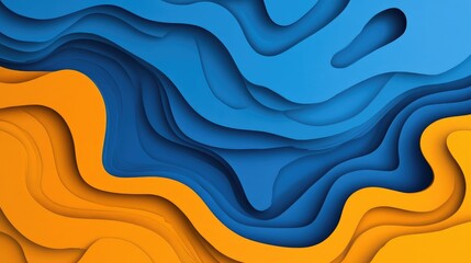 wavy background with paper cut style