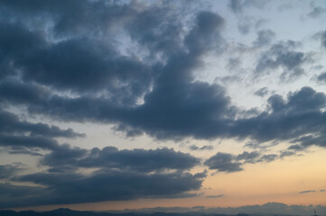 View of the Mediterranean Sea and the sun from the top of the mountain