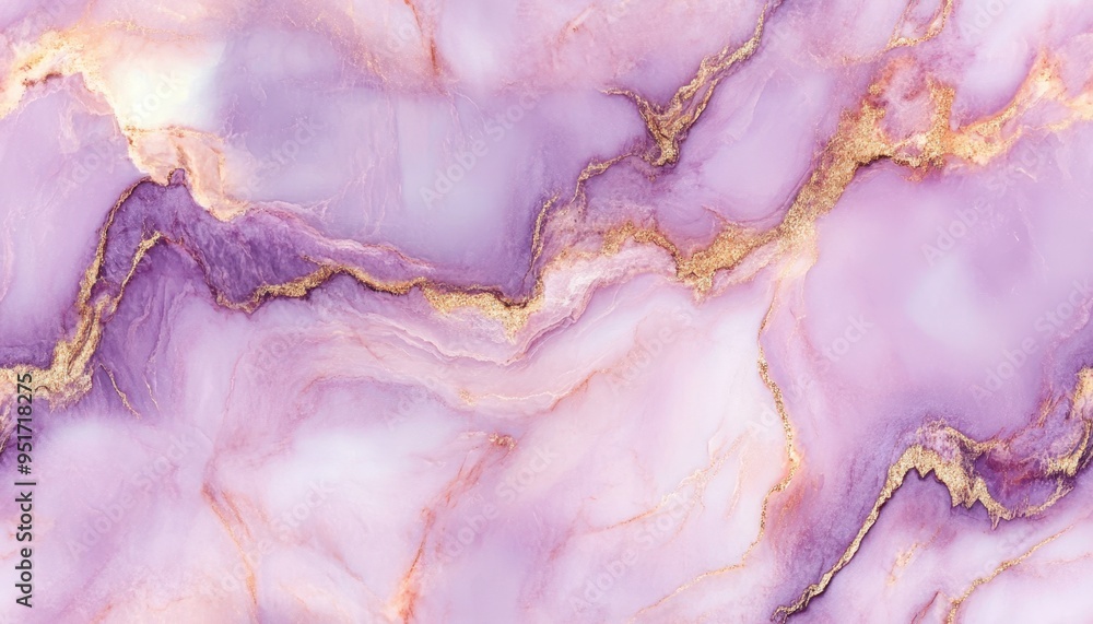 Sticker Seamless marble texture in soft lavender with subtle bronze veins, [Abstract Background Marble], [Gentle and refined]