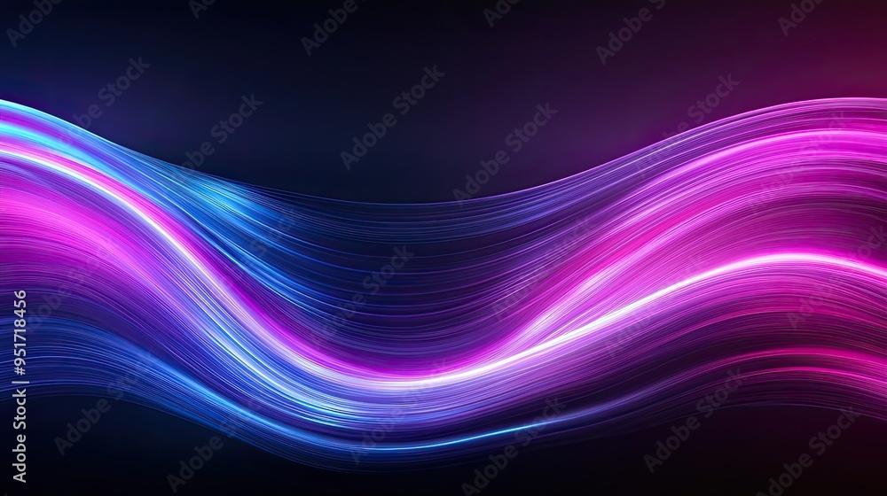 Poster dynamic light waves in vibrant colors create a mesmerizing abstract background, perfect for design a