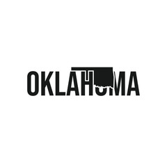 oklahoma state symbol, map icon with vector silhouette