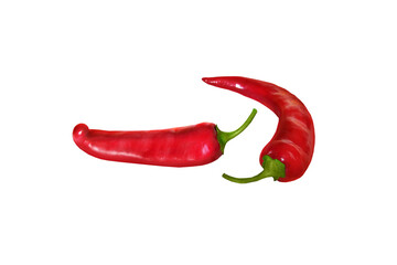 Red chili pepper on isolated background.