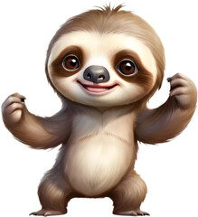 Fototapeta premium Adorable Sloth Cartoon Clipart for Kids and Crafts. 