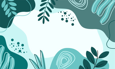 Flat abstract floral leaves background