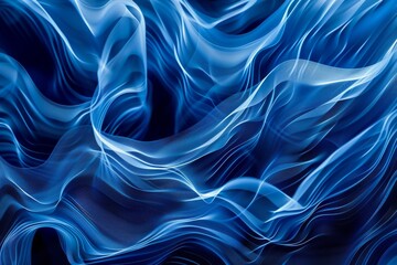 Obraz premium Abstract blue wave, digital lines, futuristic background, flowing pattern, dark blue gradient, data visualization, 3D effect 