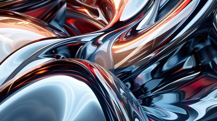 Liquid metal swirls in a mesmerizing display of light and color.