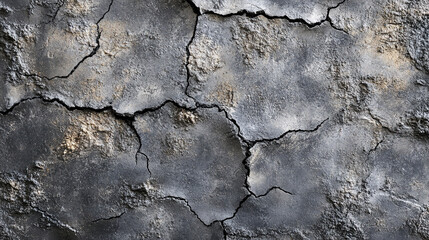 Rough concrete wall texture background with cracks and imperfections, presenting a raw and industrial style suitable for architecture and urban design projects.