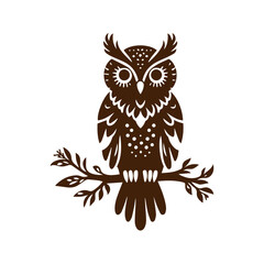 owl illustration vector flat design