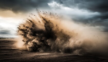 Dynamic Sandstorm Abstract: Powerful Desert Cloud Splash for Summer Disaster Concept. Minimalist Composition with Elegant Gradient Texture. Versatile Marketing Background for Posters, UI, Web, and Gra